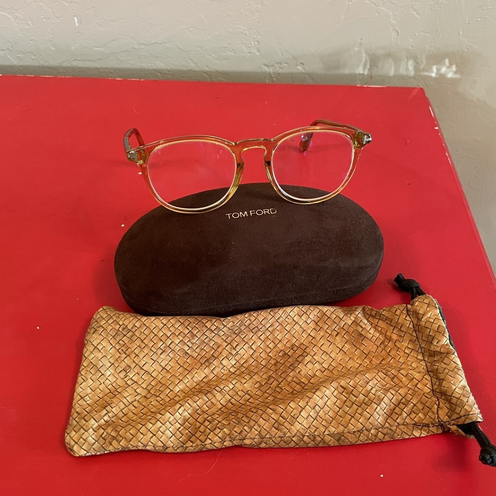 NEW‎ TOM FORD TF 5401 041 TRANSPARENT YELLOW AUTHENTIC EYEGLASSES FRAMES 51-20